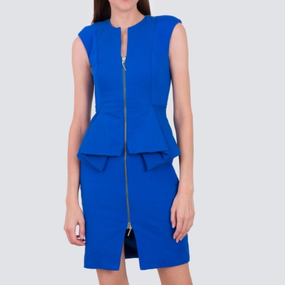 Ted Baker Jamthun Zip-Front Peplum Dress - Picture 1 of 5